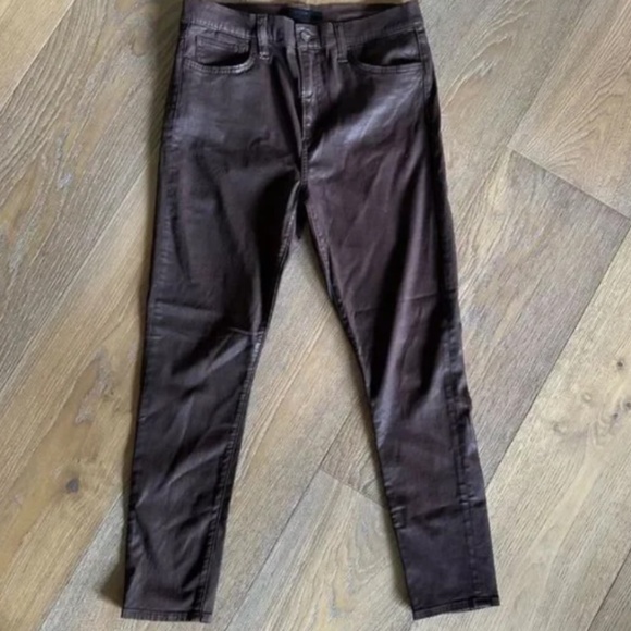 JOE’S JEANS Charlie Ankle Coated Skinny Jeans in Dark Coco Bean - Picture 2 of 10